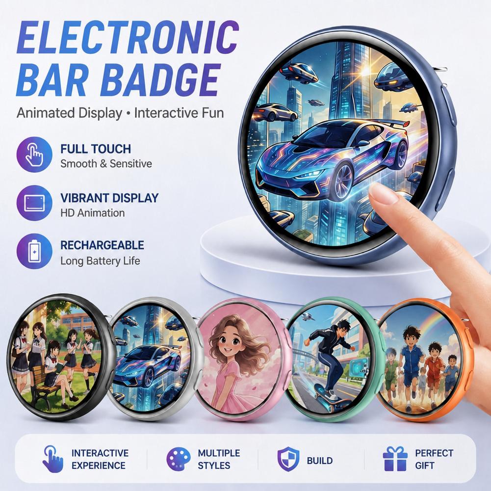 Magnetic Clasp Cosplay - Smart Digital Badges Touch Screen Customizable
