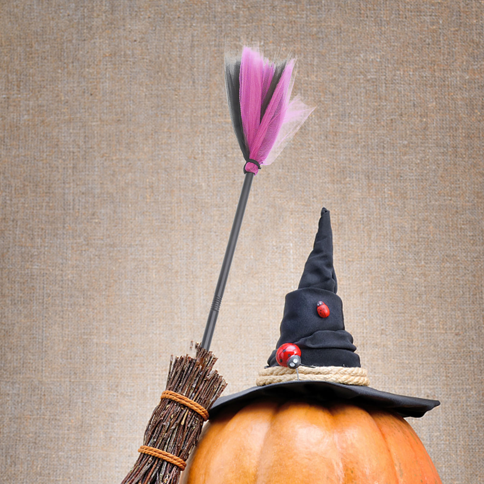 Easy Cosplay Prop - Halloween Broom Prop Witch Costume Accessory
