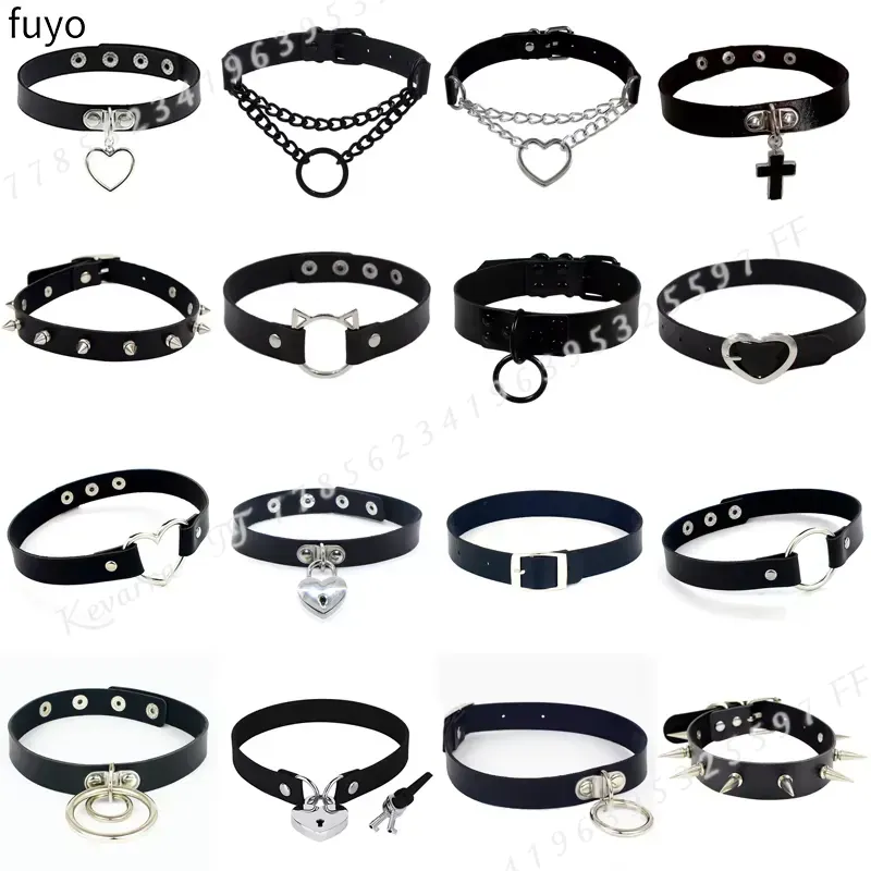 Sexy Punk Leather Choker Colla - Magnetic Clasp Cosplay recension och pris