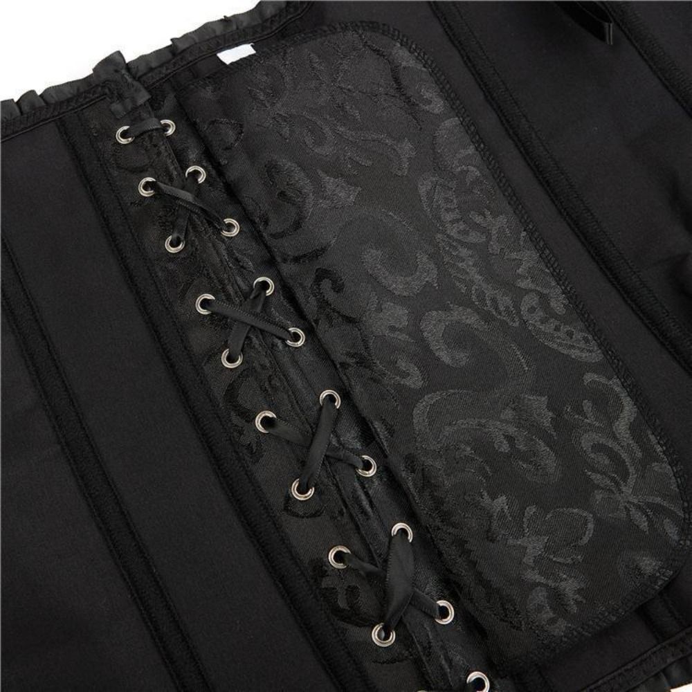 Zipper Jacquard Underbust Cors - Boning Corset Steel recension och pris