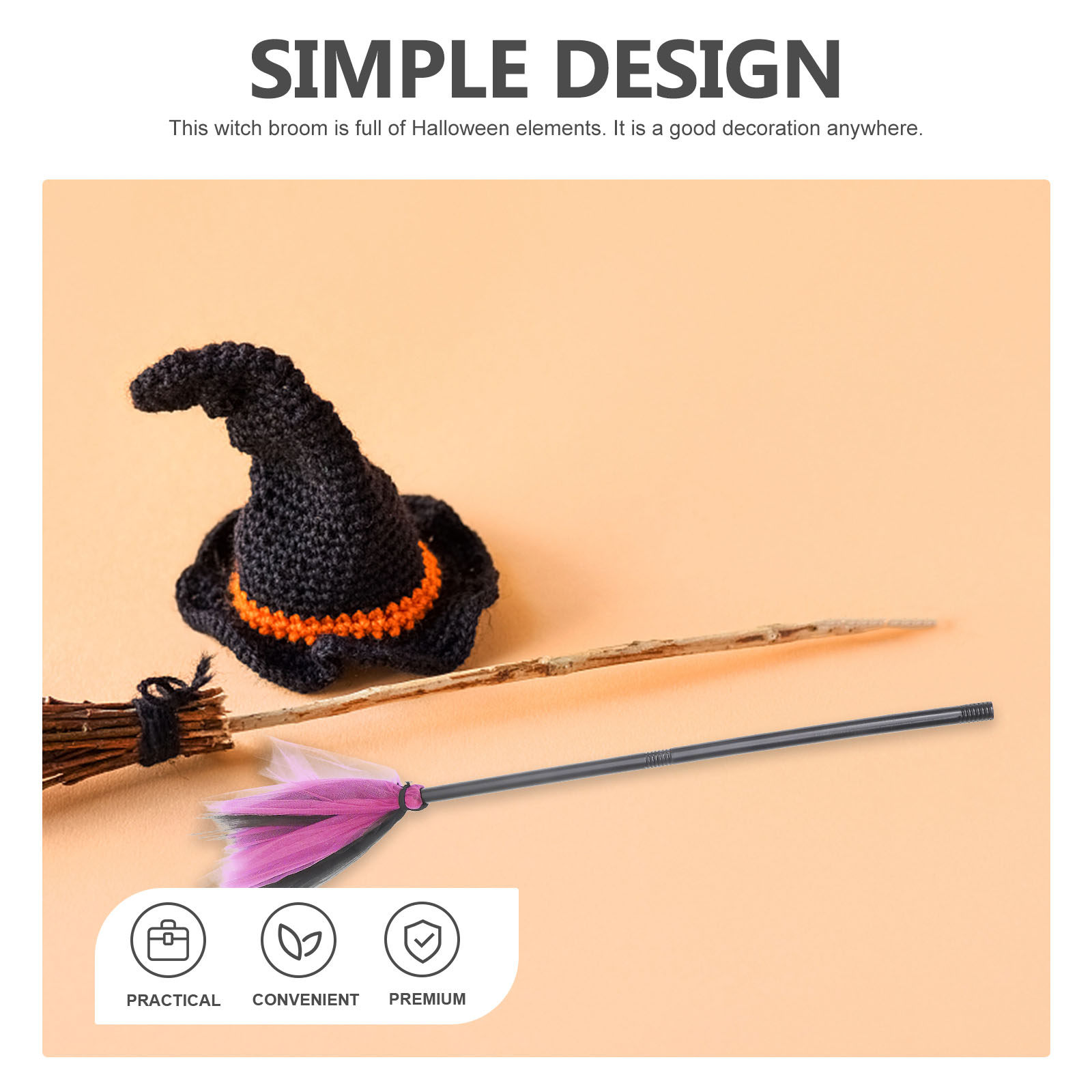 Halloween Broom Prop Witch Cos - Easy Cosplay Prop recension och pris