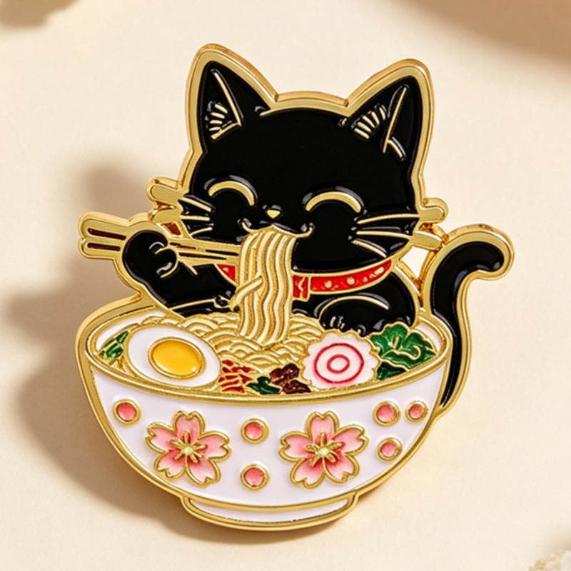 Cute Black Cat Eating Noodles  - Cosplay Prop Bag recension och pris